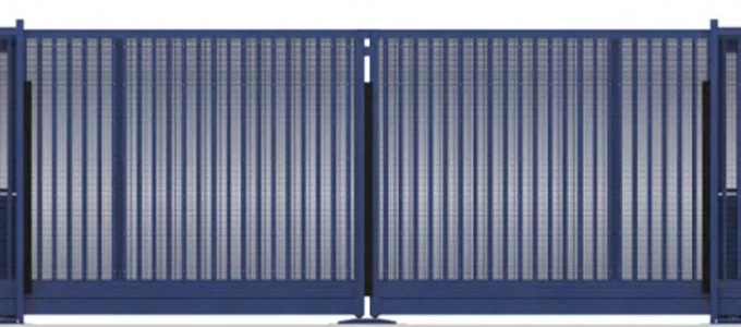 LPS 1175 Platinum bi-parting sliding security gate with vertical bar infill for high-security access
