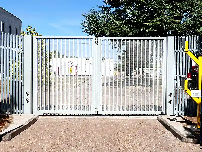 LPS 1175 bi-folding security gate installed for high security vehicle access control at a facility