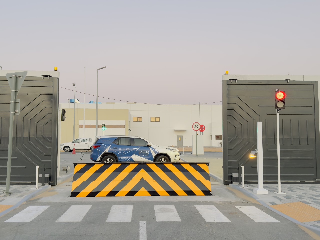 Frontier Pitts Middle East Shallow Road Blocker installed